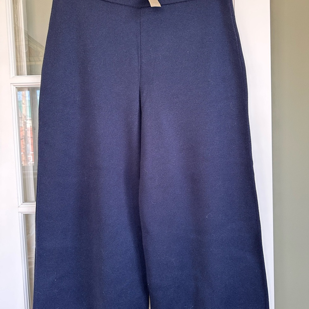 Gorgeous J. Crew Navy Wide-Leg Knit Pants